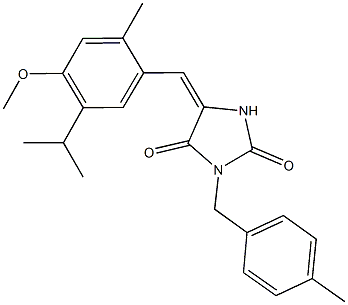 5-(5-isopropyl-4-methoxy-2-methylbenzylidene)-3-(4-methylbenzyl)-2,4-imidazolidinedione 化学構造式