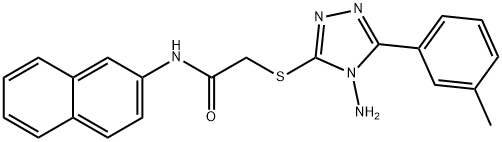 2-{[4-amino-5-(3-methylphenyl)-4H-1,2,4-triazol-3-yl]sulfanyl}-N-(2-naphthyl)acetamide 结构式