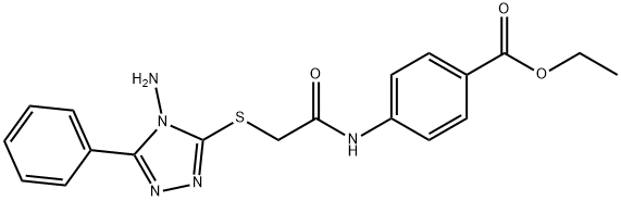 ethyl 4-({[(4-amino-5-phenyl-4H-1,2,4-triazol-3-yl)sulfanyl]acetyl}amino)benzoate Structure