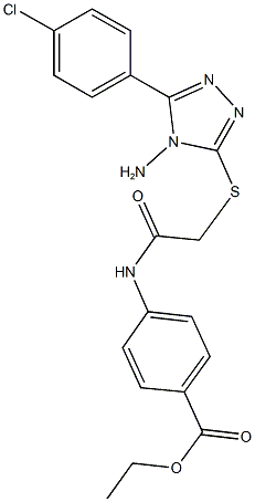 ethyl 4-[({[4-amino-5-(4-chlorophenyl)-4H-1,2,4-triazol-3-yl]sulfanyl}acetyl)amino]benzoate Struktur