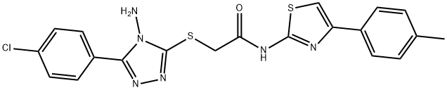 2-{[4-amino-5-(4-chlorophenyl)-4H-1,2,4-triazol-3-yl]sulfanyl}-N-[4-(4-methylphenyl)-1,3-thiazol-2-yl]acetamide|