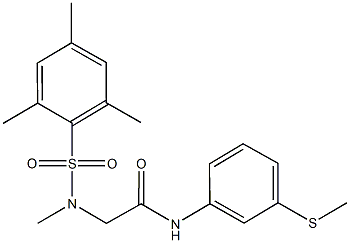 2-[(mesitylsulfonyl)(methyl)amino]-N-[3-(methylsulfanyl)phenyl]acetamide,665017-53-8,结构式