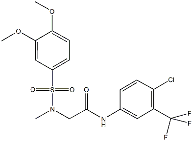 N-[4-chloro-3-(trifluoromethyl)phenyl]-2-[[(3,4-dimethoxyphenyl)sulfonyl](methyl)amino]acetamide Structure