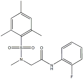 N-(2-fluorophenyl)-2-[(mesitylsulfonyl)(methyl)amino]acetamide 化学構造式