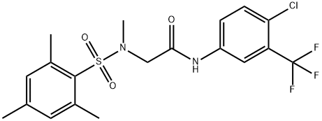 N-[4-chloro-3-(trifluoromethyl)phenyl]-2-[(mesitylsulfonyl)(methyl)amino]acetamide Structure