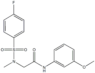 2-[[(4-fluorophenyl)sulfonyl](methyl)amino]-N-(3-methoxyphenyl)acetamide 结构式