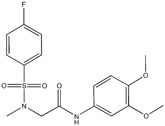 N-(3,4-dimethoxyphenyl)-2-[[(4-fluorophenyl)sulfonyl](methyl)amino]acetamide Structure