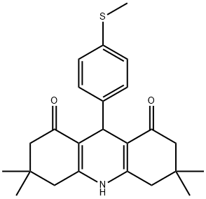 3,3,6,6-tetramethyl-9-[4-(methylsulfanyl)phenyl]-3,4,6,7,9,10-hexahydro-1,8(2H,5H)-acridinedione 化学構造式