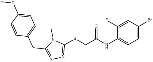 N-(4-bromo-2-fluorophenyl)-2-{[5-(4-methoxybenzyl)-4-methyl-4H-1,2,4-triazol-3-yl]sulfanyl}acetamide|