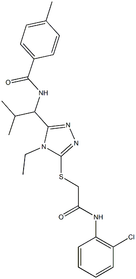 N-[1-(5-{[2-(2-chloroanilino)-2-oxoethyl]sulfanyl}-4-ethyl-4H-1,2,4-triazol-3-yl)-2-methylpropyl]-4-methylbenzamide,665018-20-2,结构式