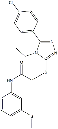 2-{[5-(4-chlorophenyl)-4-ethyl-4H-1,2,4-triazol-3-yl]sulfanyl}-N-[3-(methylsulfanyl)phenyl]acetamide,665018-29-1,结构式