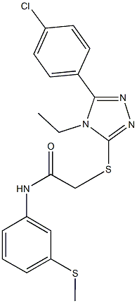 665018-29-1 2-{[5-(4-chlorophenyl)-4-ethyl-4H-1,2,4-triazol-3-yl]sulfanyl}-N-[3-(methylsulfanyl)phenyl]acetamide