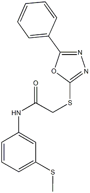N-[3-(methylsulfanyl)phenyl]-2-[(5-phenyl-1,3,4-oxadiazol-2-yl)sulfanyl]acetamide,665018-32-6,结构式