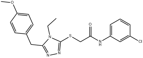 N-(3-chlorophenyl)-2-{[4-ethyl-5-(4-methoxybenzyl)-4H-1,2,4-triazol-3-yl]sulfanyl}acetamide Structure