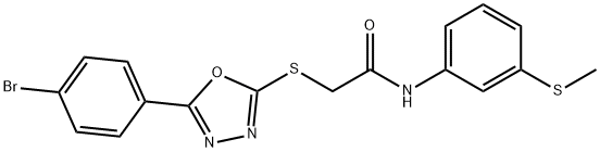 2-{[5-(4-bromophenyl)-1,3,4-oxadiazol-2-yl]sulfanyl}-N-[3-(methylsulfanyl)phenyl]acetamide Structure