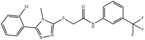 2-{[5-(2-chlorophenyl)-4-methyl-4H-1,2,4-triazol-3-yl]sulfanyl}-N-[3-(trifluoromethyl)phenyl]acetamide 结构式