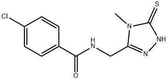 4-chloro-N-[(4-methyl-5-sulfanyl-4H-1,2,4-triazol-3-yl)methyl]benzamide 化学構造式