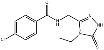 4-chloro-N-[(4-ethyl-5-sulfanyl-4H-1,2,4-triazol-3-yl)methyl]benzamide,665018-76-8,结构式
