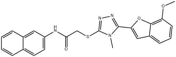 2-{[5-(7-methoxy-1-benzofuran-2-yl)-4-methyl-4H-1,2,4-triazol-3-yl]sulfanyl}-N-(2-naphthyl)acetamide Structure