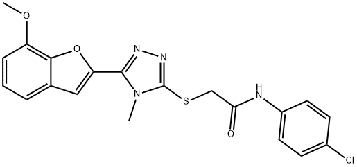 N-(4-chlorophenyl)-2-{[5-(7-methoxy-1-benzofuran-2-yl)-4-methyl-4H-1,2,4-triazol-3-yl]sulfanyl}acetamide Structure