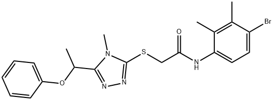 N-(4-bromo-2,3-dimethylphenyl)-2-{[4-methyl-5-(1-phenoxyethyl)-4H-1,2,4-triazol-3-yl]sulfanyl}acetamide Struktur