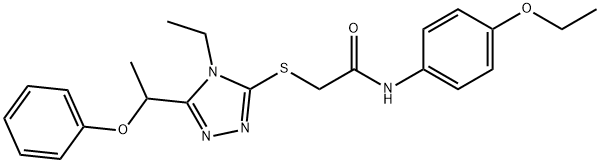 N-(4-ethoxyphenyl)-2-{[4-ethyl-5-(1-phenoxyethyl)-4H-1,2,4-triazol-3-yl]sulfanyl}acetamide Structure