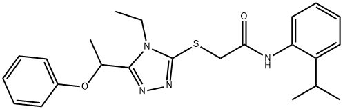 2-{[4-ethyl-5-(1-phenoxyethyl)-4H-1,2,4-triazol-3-yl]sulfanyl}-N-(2-isopropylphenyl)acetamide Structure