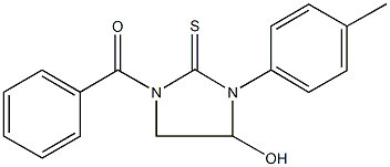 1-benzoyl-4-hydroxy-3-(4-methylphenyl)-2-imidazolidinethione Structure