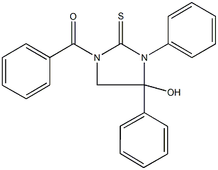 1-benzoyl-4-hydroxy-3,4-diphenyl-2-imidazolidinethione Structure