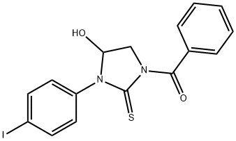 1-benzoyl-4-hydroxy-3-(4-iodophenyl)-2-imidazolidinethione Structure