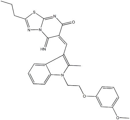 5-imino-6-({1-[2-(3-methoxyphenoxy)ethyl]-2-methyl-1H-indol-3-yl}methylene)-2-propyl-5,6-dihydro-7H-[1,3,4]thiadiazolo[3,2-a]pyrimidin-7-one|
