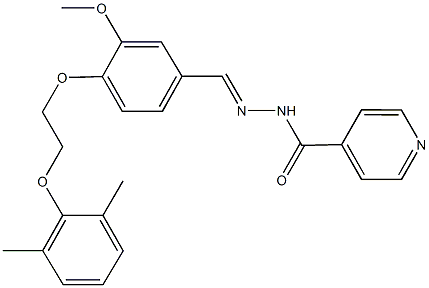 N'-{4-[2-(2,6-dimethylphenoxy)ethoxy]-3-methoxybenzylidene}isonicotinohydrazide 化学構造式