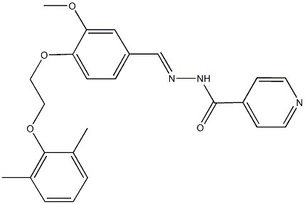 N'-{4-[2-(2,6-dimethylphenoxy)ethoxy]-3-methoxybenzylidene}isonicotinohydrazide Struktur