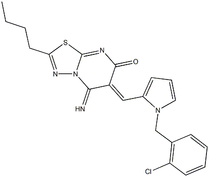 2-butyl-6-{[1-(2-chlorobenzyl)-1H-pyrrol-2-yl]methylene}-5-imino-5,6-dihydro-7H-[1,3,4]thiadiazolo[3,2-a]pyrimidin-7-one|