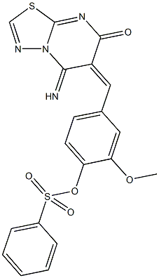 4-[(5-imino-7-oxo-5H-[1,3,4]thiadiazolo[3,2-a]pyrimidin-6(7H)-ylidene)methyl]-2-methoxyphenyl benzenesulfonate,665021-36-3,结构式