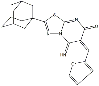 2-(1-adamantyl)-6-(2-furylmethylene)-5-imino-5,6-dihydro-7H-[1,3,4]thiadiazolo[3,2-a]pyrimidin-7-one Structure