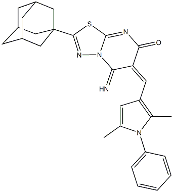 2-(1-adamantyl)-6-[(2,5-dimethyl-1-phenyl-1H-pyrrol-3-yl)methylene]-5-imino-5,6-dihydro-7H-[1,3,4]thiadiazolo[3,2-a]pyrimidin-7-one Structure
