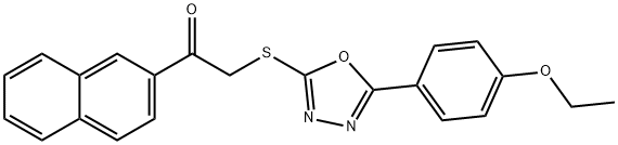 2-{[5-(4-ethoxyphenyl)-1,3,4-oxadiazol-2-yl]sulfanyl}-1-(2-naphthyl)ethanone Struktur