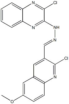 2-chloro-6-methoxy-3-quinolinecarbaldehyde (3-chloro-2-quinoxalinyl)hydrazone Structure