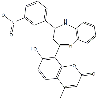 7-hydroxy-8-(2-{3-nitrophenyl}-2,3-dihydro-1H-1,5-benzodiazepin-4-yl)-4-methyl-2H-chromen-2-one|