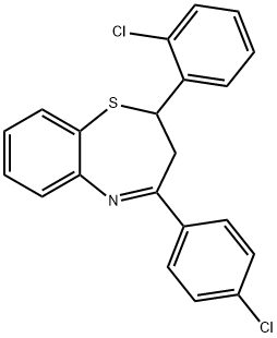 2-(2-chlorophenyl)-4-(4-chlorophenyl)-2,3-dihydro-1,5-benzothiazepine 结构式