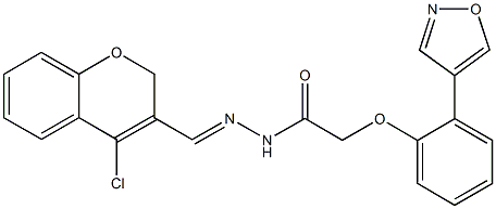 N'-[(4-chloro-2H-chromen-3-yl)methylene]-2-[2-(4-isoxazolyl)phenoxy]acetohydrazide Structure