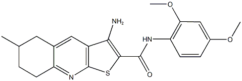 3-amino-N-(2,4-dimethoxyphenyl)-6-methyl-5,6,7,8-tetrahydrothieno[2,3-b]quinoline-2-carboxamide,665023-92-7,结构式