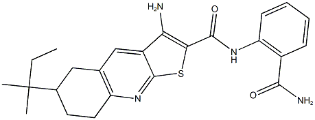 3-amino-N-[2-(aminocarbonyl)phenyl]-6-tert-pentyl-5,6,7,8-tetrahydrothieno[2,3-b]quinoline-2-carboxamide|