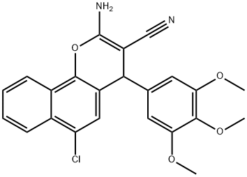 2-amino-6-chloro-4-(3,4,5-trimethoxyphenyl)-4H-benzo[h]chromene-3-carbonitrile 结构式