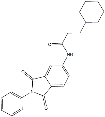 3-cyclohexyl-N-(1,3-dioxo-2-phenyl-2,3-dihydro-1H-isoindol-5-yl)propanamide Struktur