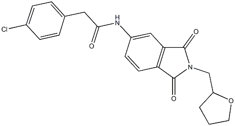 2-(4-chlorophenyl)-N-[1,3-dioxo-2-(tetrahydro-2-furanylmethyl)-2,3-dihydro-1H-isoindol-5-yl]acetamide,665025-41-2,结构式