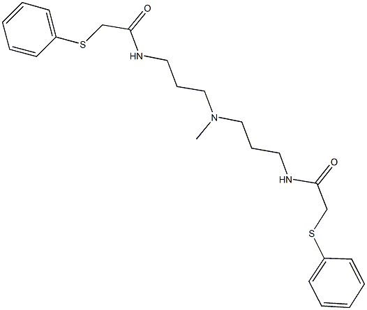 N-{3-[methyl(3-{[(phenylsulfanyl)acetyl]amino}propyl)amino]propyl}-2-(phenylsulfanyl)acetamide Structure