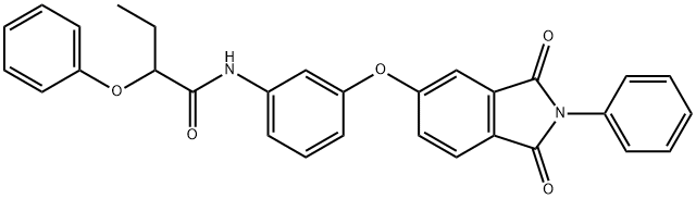 N-{3-[(1,3-dioxo-2-phenyl-2,3-dihydro-1H-isoindol-5-yl)oxy]phenyl}-2-phenoxybutanamide,665025-46-7,结构式