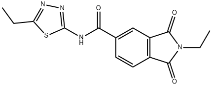 2-ethyl-N-(5-ethyl-1,3,4-thiadiazol-2-yl)-1,3-dioxo-5-isoindolinecarboxamide Struktur